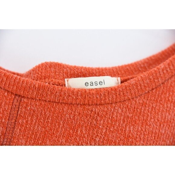 Easel Anthropologie Oversized Swing Knit Sweater Tunic Top Babydoll Orange Sz S - Picture 8 of 9